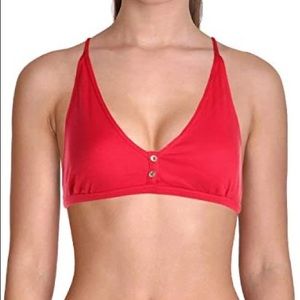 FREE PEOPLE • red ribbed connor racerback bralette